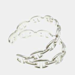 مملوكة مسبقًا Hermes Chaine D'Ancre Silver 925 No Stone Bangle Silver