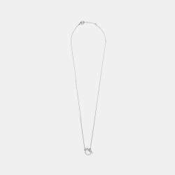 Pre Owned Hermes 18K White Gold Diamond Set Finesse Pendant Necklace