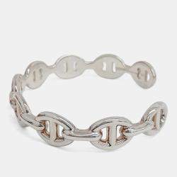 مملوكة مسبقًا Hermes Silver Chandelier Bangle Bracelet