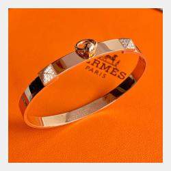 Pre Owned سوار هيرمس سي دي سي ذهب وردي عيار 18 مرصع بالألماس مقاس صغير هيرميس