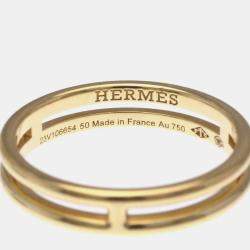 Pre Owned خاتم هيرمس أريان زفاف ذهب وردي 18 قيراط موضة خاتم زفاف