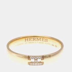 مملوكة مسبقًا Hermes Hercules Diamond 18K Pink Gold Band Ring 