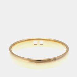 Pre Owned Hermes Hercules Diamond 18K Pink Gold Band Ring 