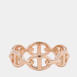 مملوكة مسبقًا Hermes Chaine D'Ancre Anchene Ring Size Pm/53/#13 18K Pink Gold