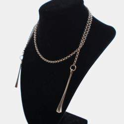 Pre Owned Hermes Clou De Forge Sterling Silver Necklace