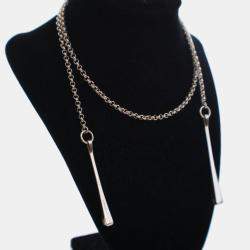 Pre Owned Hermes Clou De Forge Sterling Silver Necklace