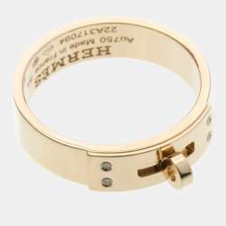 مملوكة مسبقًا خاتم هيرميس كيلي 4 قطع ألماس ذهب وردي (18 قيراط) خاتم موضة ألماس ذهب وردي