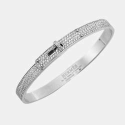 Pre Owned سوار هيرمس كيلي ألماس ذهب أبيض عيار 18 موديل صغير