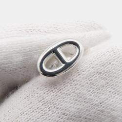 Pre Owned Hermes Chaine D'Ancre Motif Farandole Earrings Size Tpm Sv925