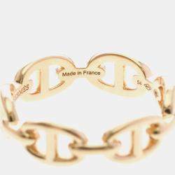 Pre Owned Hermes Chaine D'Ancre 18K Pink Gold Fashion Band Ring EU 54