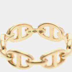 Pre Owned Hermes Chaine D'Ancre 18K Pink Gold Fashion Band Ring EU 54