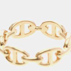 Pre Owned Hermes Chaine D'Ancre 18K Pink Gold Fashion Band Ring EU 54
