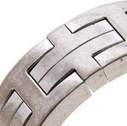Hermes Kilim H Motif 18k White Gold Band Ring Size 51