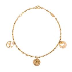 Hermès Three Rocking Horse Disc 18k Rose Gold Charm Bracelet Hermes