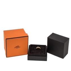  Hermes Kelly 18K Rose Gold Narrow Ring Size 53