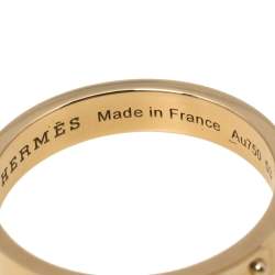  Hermes Kelly 18K Rose Gold Narrow Ring Size 53