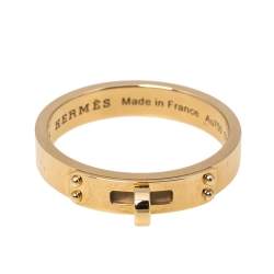  Hermes Kelly 18K Rose Gold Narrow Ring Size 53