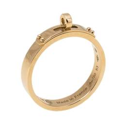  Hermes Kelly 18K Rose Gold Narrow Ring Size 53