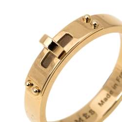  Hermes Kelly 18K Rose Gold Narrow Ring Size 53