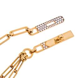 Pre Owned Hermes Kelly Chaine Diamond 18K Rose Gold Lariat Necklace