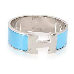 Hermes Blue Enamel Clic Clac H Bracelet