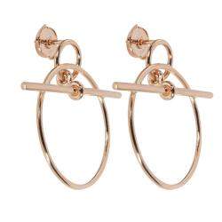Hermes 18K Rose Gold Loop Small Model Earrings
