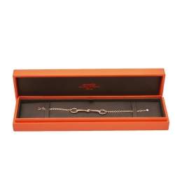 Hermes Filet d'Or Diamond 18K Rose Gold Bracelet SH