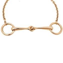 Hermes Filet d'Or Diamond 18K Rose Gold Bracelet SH