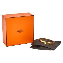 Hermes Collier de Chien 18K Yellow Gold Narrow Bracelet SH