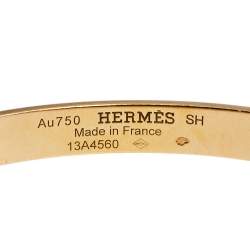 Hermes Collier de Chien 18K Yellow Gold Narrow Bracelet SH