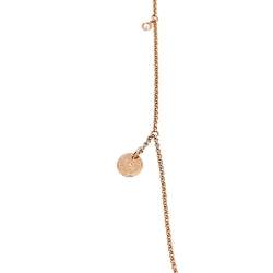 Hermes Gambade Diamonds 18k Rose Gold Long Station Necklace 