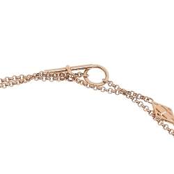 Hermes Gambade Diamonds 18k Rose Gold Long Station Necklace 