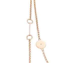 Hermes Gambade Diamonds 18k Rose Gold Long Station Necklace 