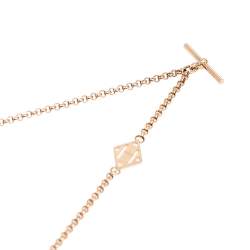 Hermes Gambade Diamonds 18k Rose Gold Long Station Necklace 