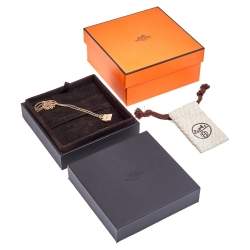 Hermes Birkin Amulette Diamond 18k Rose Gold Pendant Necklace