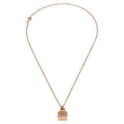 Hermes Birkin Amulette Diamond 18k Rose Gold Pendant Necklace