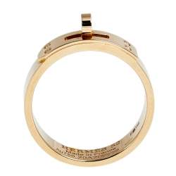 Hermes Kelly Diamonds 18k Rose Gold Small Model Band Ring Size 52