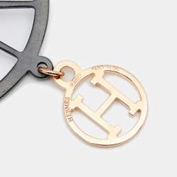 Hermes Crazy Calèche Silver & 18K Rose Gold Long Hook Earrings