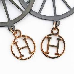 Hermes Crazy Calèche Silver & 18K Rose Gold Long Hook Earrings