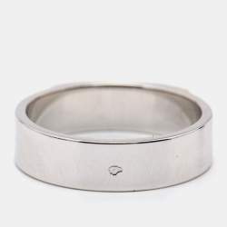 Hermes Kelly Diamond 18k White Gold Small Model Ring Size 52