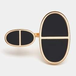 Hermes Chaine d'Ancre Verso Ceramic 18k Rose Gold Very Large Model Ring Size 52