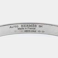 Hermes Collier De Chien Diamonds 18k White Gold Bracelet SH