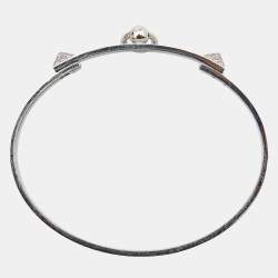 Hermes Collier De Chien Diamonds 18k White Gold Bracelet SH