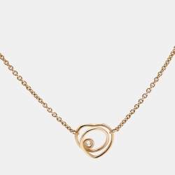 Hermes Vertige Cœur Diamond 18k Rose Gold Small Model Necklace