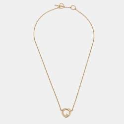 Hermes Vertige Cœur Diamond 18k Rose Gold Small Model Necklace
