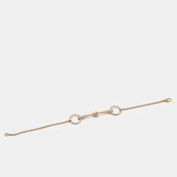Hermes Filet d'Or Diamonds 18k Rose Gold Bracelet