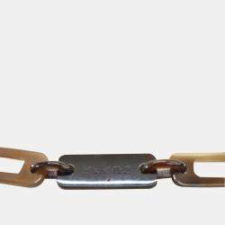 Hermes Brown Natural Material Horn Attelage Necklace