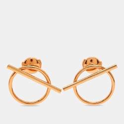 Hermès Enchappe 18k Rose Gold Earrings