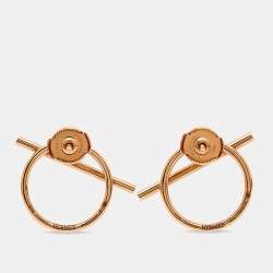 Hermès Enchappe 18k Rose Gold Earrings