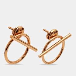 Hermès Enchappe 18k Rose Gold Earrings